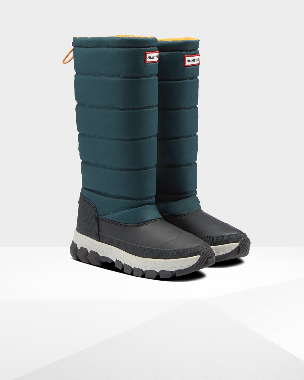 Botas De Nieve Hunter Mujer Original Insulated Tall - Verde/Gris - Argentina 2568VOAZG